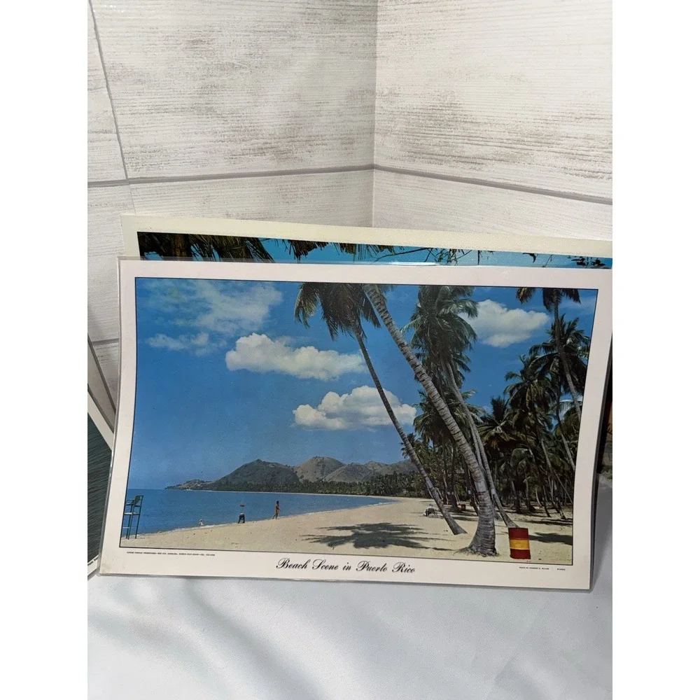 4‎  Vintage Laminated Island Placemats Bermuda Virgin Islands Puerto Rico